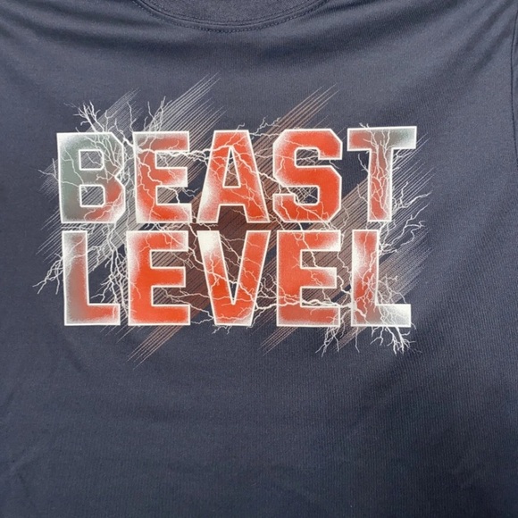 BEAST LEVEL - Athletic Works Performance Tee - Boys Large 14-16 Gray T-shirt ￼ - Picture 3 of 5